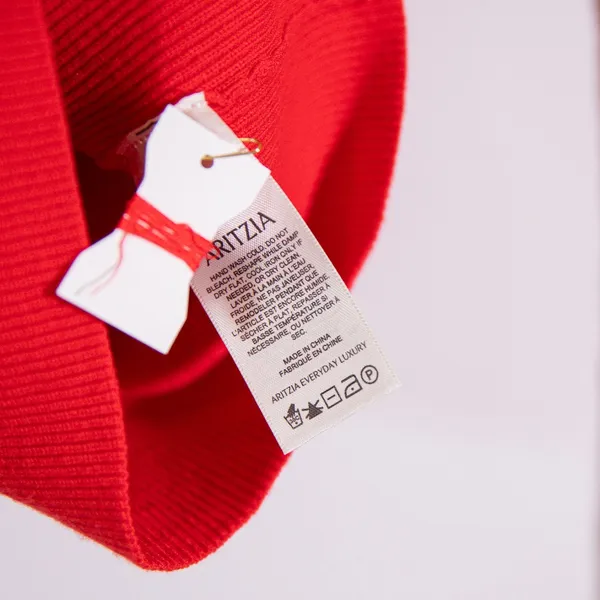 Wilfred Aritzia Nola Soft Ribbed Knit Off The Shoulder Sweater Red XS - Image 3