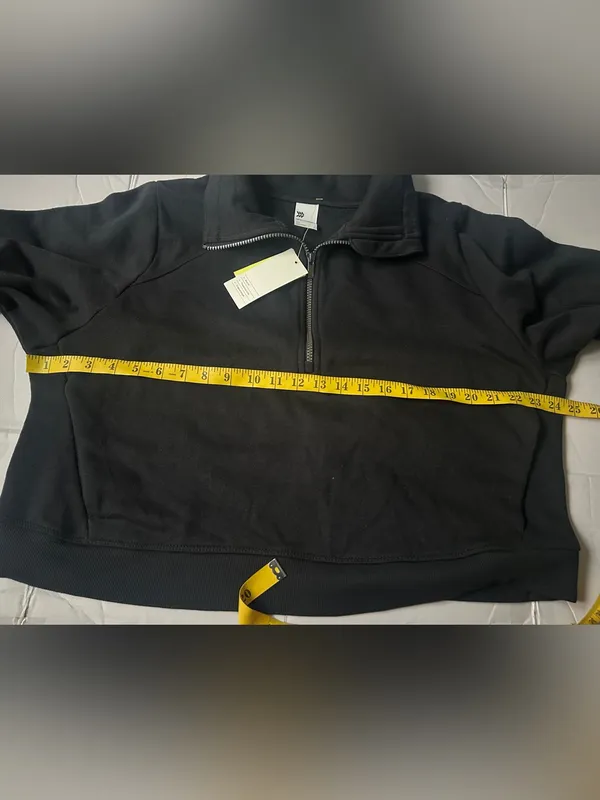 Women’s Black Cropped Sweatshirt with Thumbholes XXL - Image 6