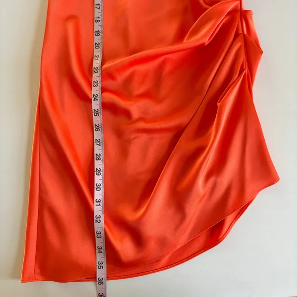 Gianni Bini Peyton Satin Mini Draped Sheath Dress Women's Size 2 Mandarin Orange - Image 8
