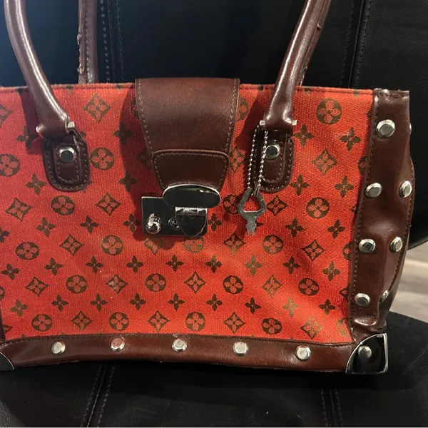 Designer Red and Brown Women's Bag - Image 4