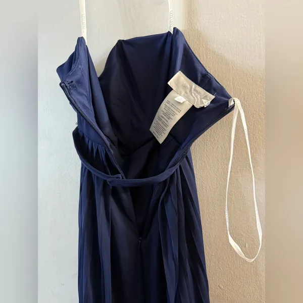David’s Bridal Navy/Marine Maxi Brides Maid‎ Dress Size 0 - Image 6