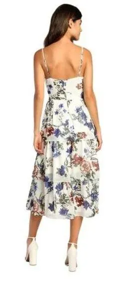 Lulus Romantic Visionary White Floral Sleeveless Tiered Midi Dress-LG - Image 2