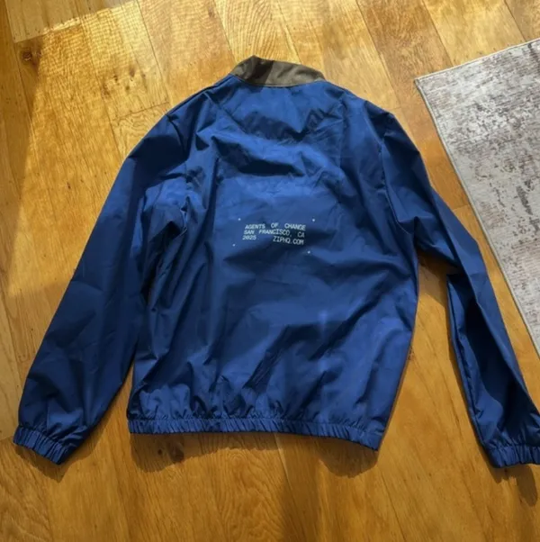 Royal Blue Zip Lightweight Windbreaker Jacket MEDIUM - Image 2