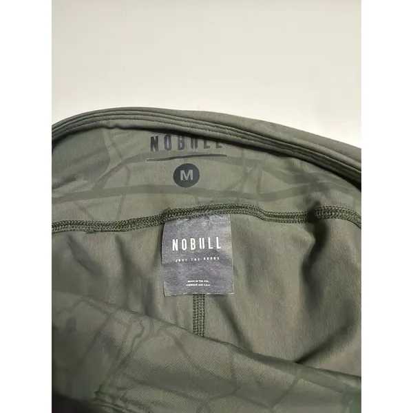 NOBULL Womens‎ High-Rise Tight Shorts Olive Green Topographic Map Print Size M - Image 3
