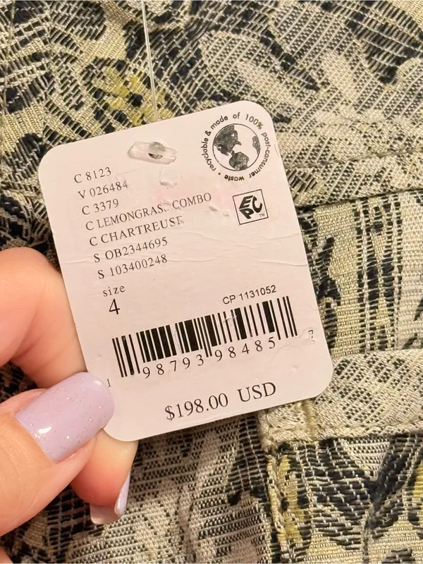 NWT Free People Dahlia Wide-Leg Pants Lemongrass Combo MSRP $198 Size 4 - Image 9