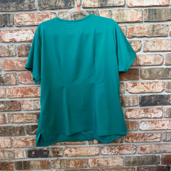 Healing Hands HH Works Hunter Green Scrub Top Size 1X Stretch Nursing Healthcare - Image 4