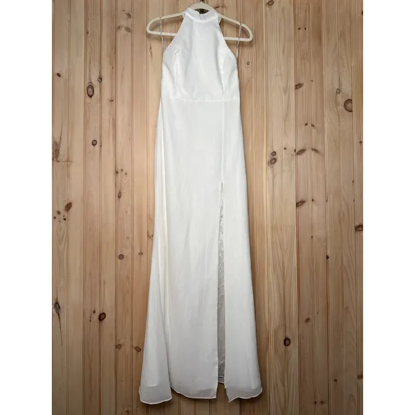 NWT Lulus Captured Your Heart White Halter Maxi Dress Wedding Bride Bridal Sze M - Image 2