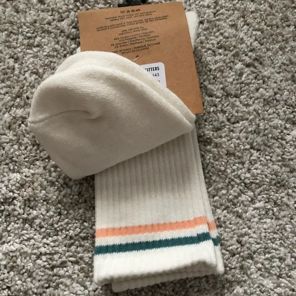 New Urban Outfitters athletic stripe crew socks, one size, 80% cotton - Image 5