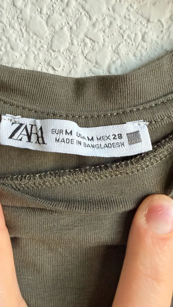 Zara Olive Green Cropped Tank Top – Size M - Image 4