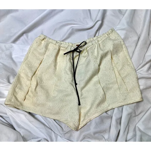 Free People Pearl Satin Shorts Drawstring Waist Tofu L - Image 6