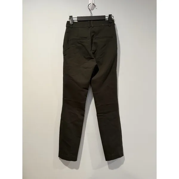 H&M Pants Women 2 DarkOlive Stretch Work Career Travel Elastic Minimalist Office - Image 2