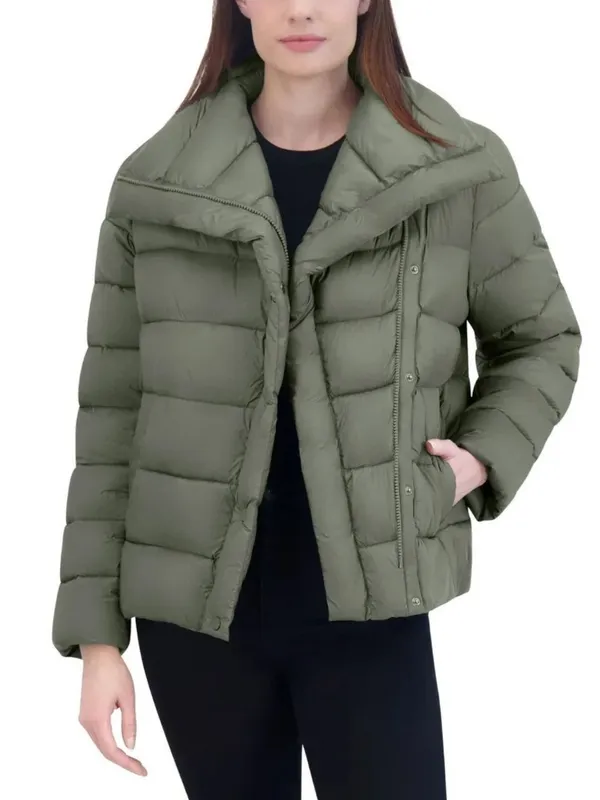 Tahari Olive Green Puffer Coat - Image 3