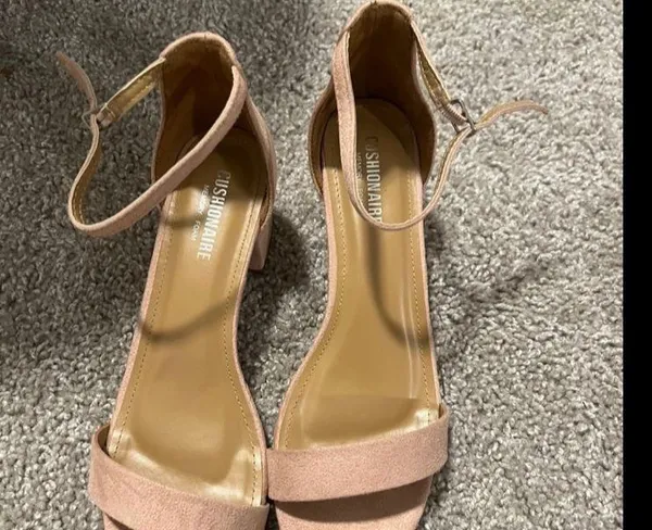 Cushionaire memory foam block heels blush suede - Image 5