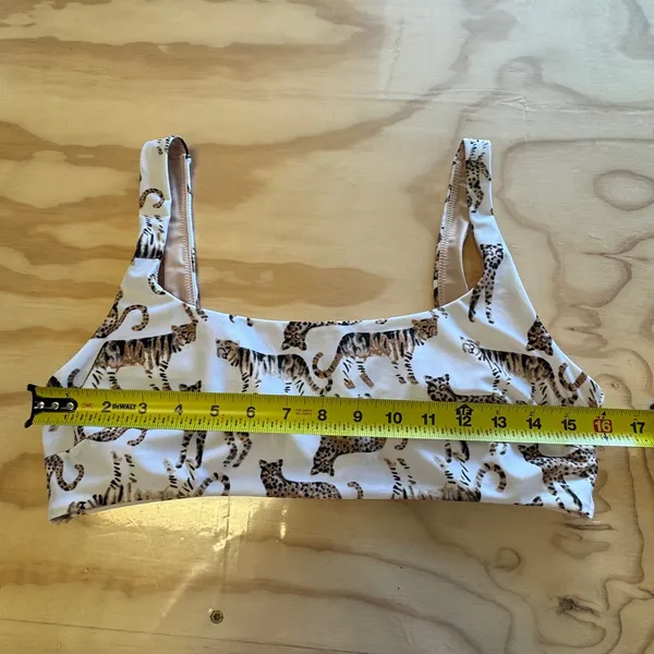 Aerie Animal Print Wide Strap Scoop Bikini Top Leopard Tiger Large 8836782302 - Image 10