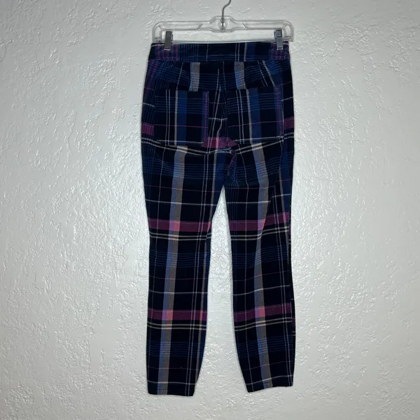 Anthropologie Women's Alicia Plaid Moto‎ Corduroy Zip High Waist Pants Size 27 - Image 3