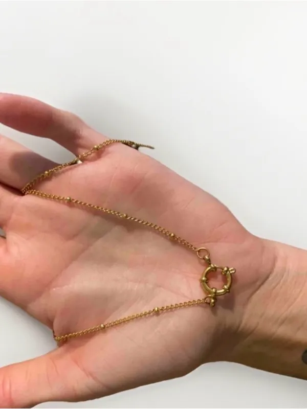 18K gold plated stainless steel Charm Holder necklace Ball Womens Jewelry - Image 10