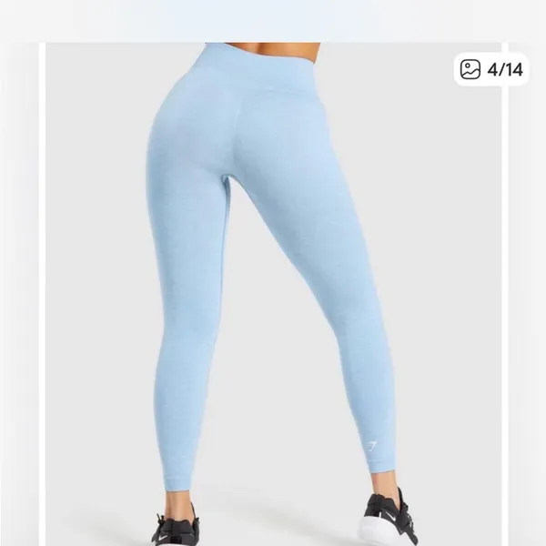 Gymshark Adapt Seamless Powder Blue Marled ‎ Compression Leggings - Image 3