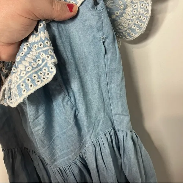 Lovers‎ + Friends off the shoulder ruffle chambray mini dress size XS - Image 4