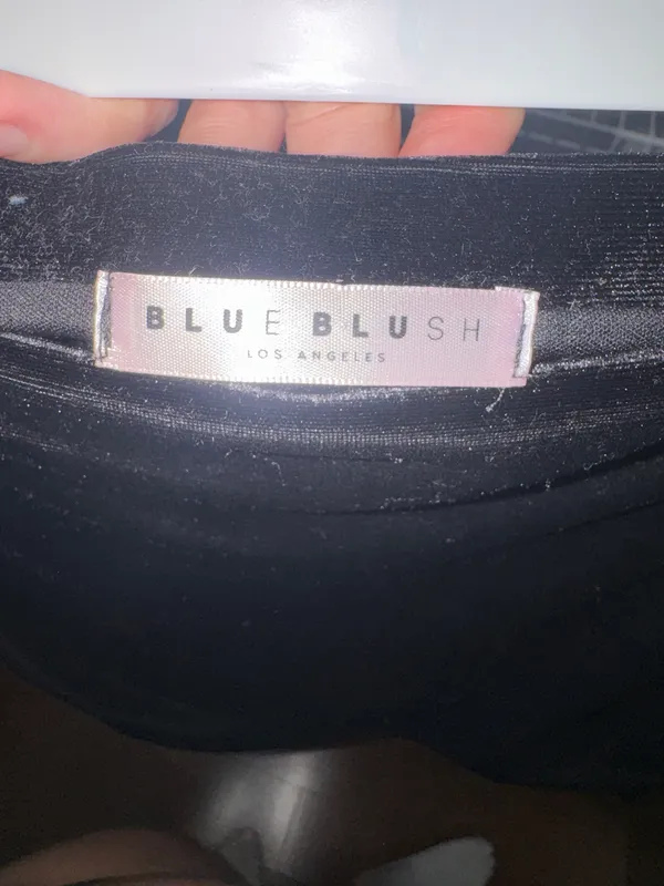 Blue blush black velvet mini skirt - Image 4