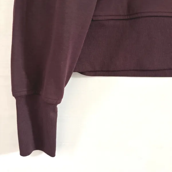 Old Navy Active Dynamic Fleece Half Zip Hoodie Maroon Burgundy Thumbhole Cropped - Image 8