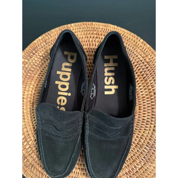 Hush Puppies Womens Black Suede Penny Loafers Bounce Comfort Shoes HW06683-001 9 - Image 5