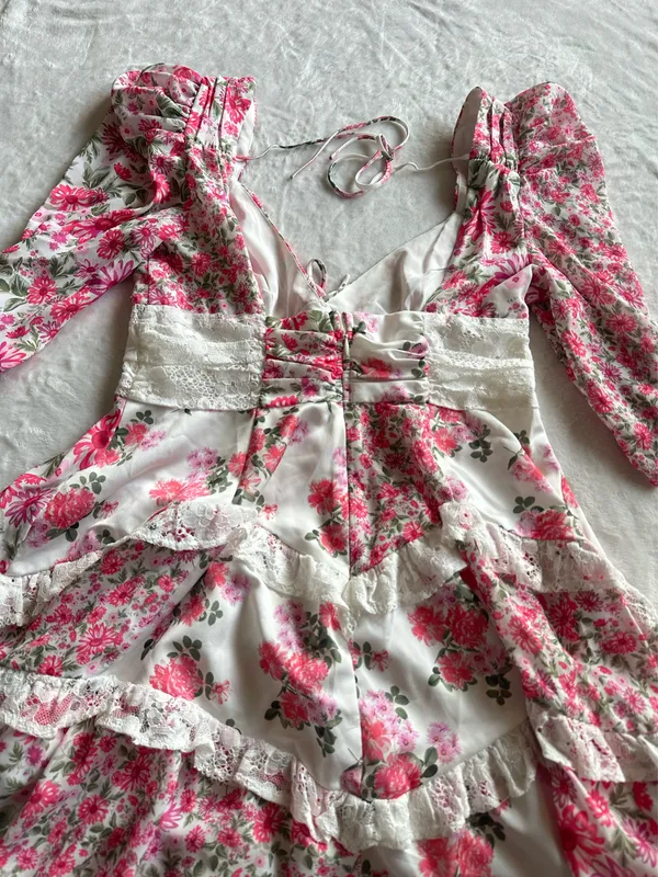 For Love & Lemons Rosalyn Mini Dress Pink - Image 7