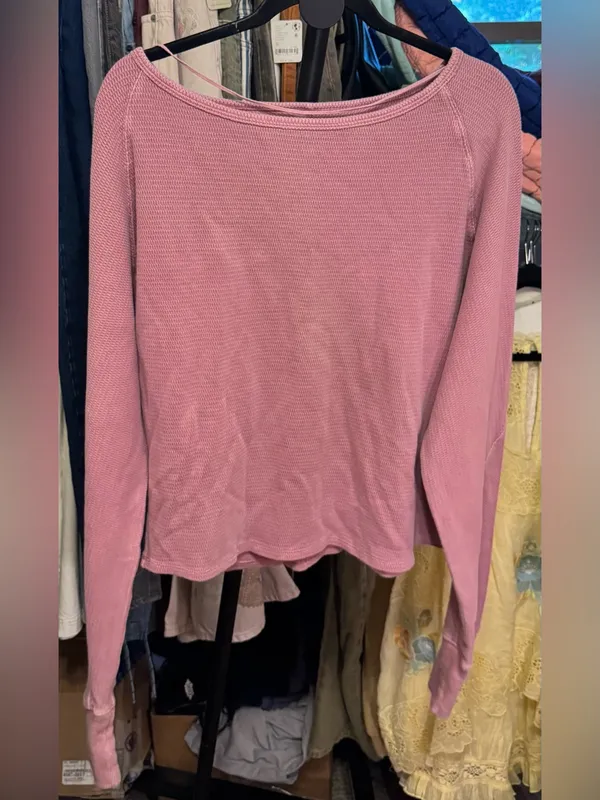 NWOT Free People We The Free Jess Long Sleeve - orchid combo - XL - Image 9