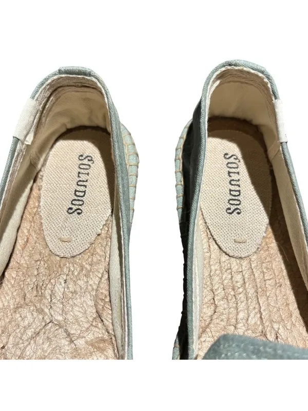 Soludos Flamingo Embroidered Chambray Espadrilles Size 8 - Image 10