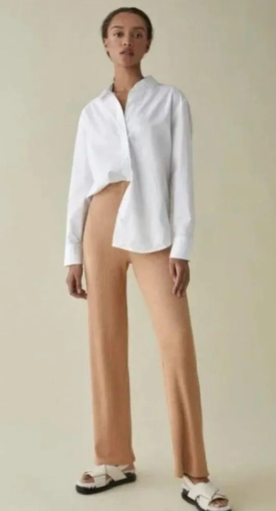 REFORMATION JEANS Whitney Knit Lounge High Rise Pants in Pink Taupe Size Small - Image 7