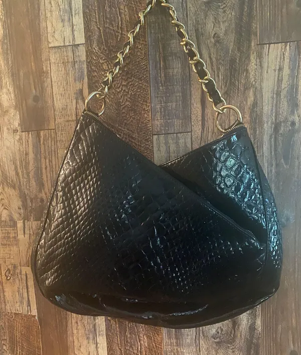 Gianni Bini |Blue Snake Skin Embossed Shoulder Bag - Image 9