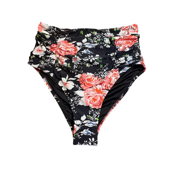 Cupshe Bikini Set Womens Medium Black Floral‎ High Waisted Halter Swimsuit NWT - Image 5