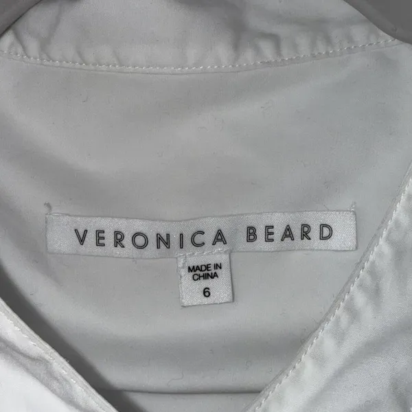 Veronica Beard Business Career Minimalist Designer White Button Down Blouse 6‎ - Image 8