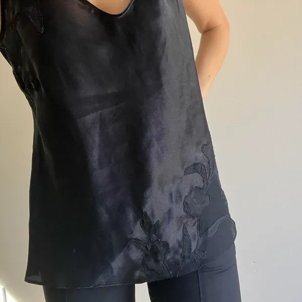 Oscar de la Renta Black Silk Vintage Tank Top - Image 6