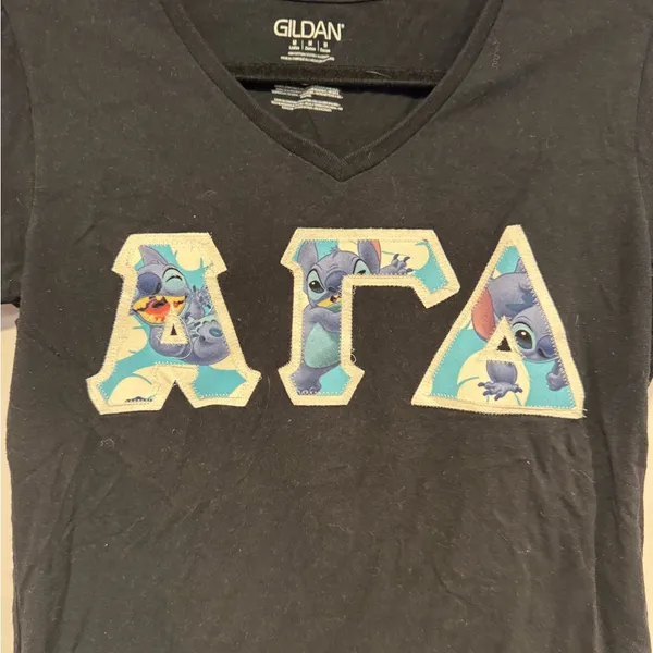 Gildan Alpha‎ Gamma Delta Greek letters with Disney stitch - Image 2
