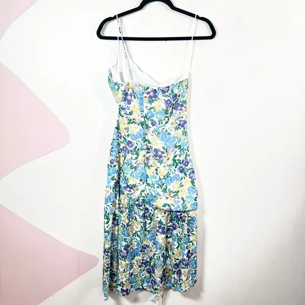 Showpo Floral‎ One Shoulder Midi Dress Sz 10 Wedding Guest Party Brunch - Image 2