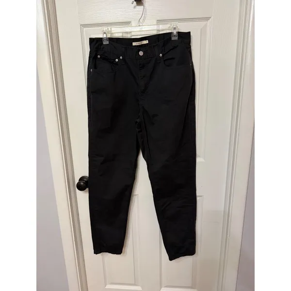 Levis 80s Mom Jeans Black High Waisted Tapered Leg Denim‎ Pants Size 32 - Image 2