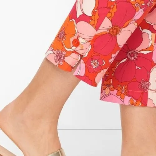 Talbots Perfect Crop Pant Floral 8 Petite Statement Resort Chic‎ Preppy Vacation - Image 2