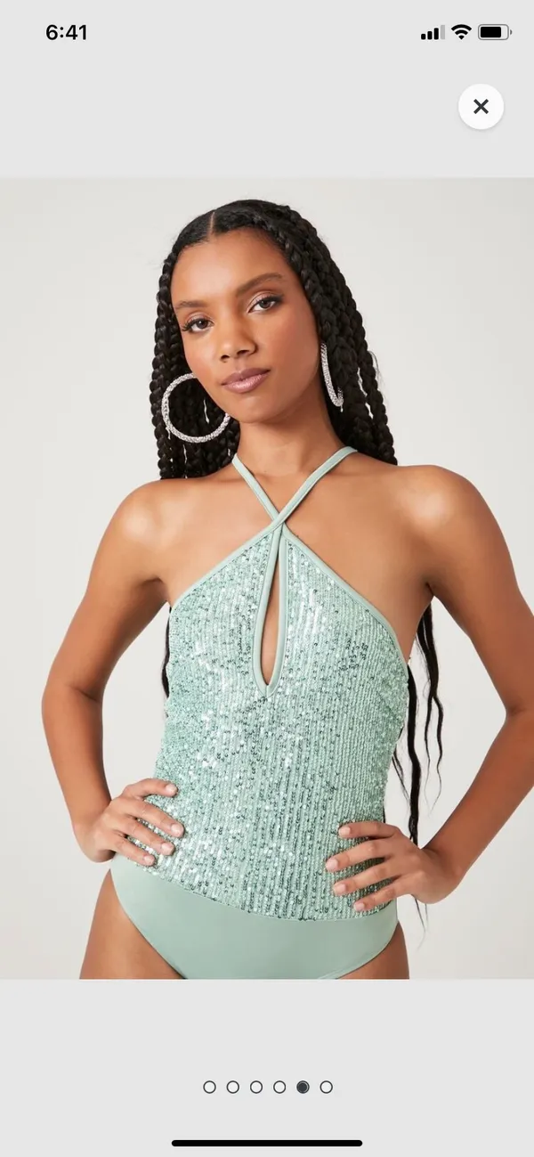 Forever 21 Sequin crisscross Bodysuit - Image 2