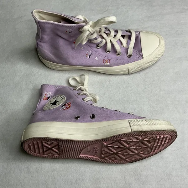 Converse Chuck‎ Taylor All Star Butterfly Wings High Top Lavender Women 7.5 - Image 2