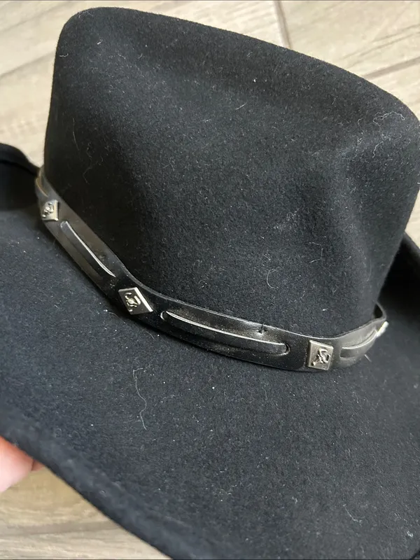 Black Women's wool Cowboy Hat with Decorative Band - Image 2