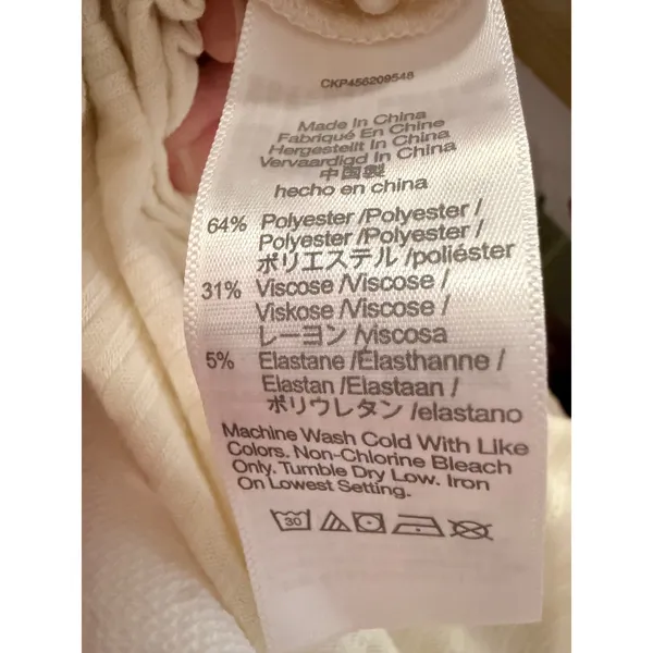 Madewell Ribbed‎ Turtleneck Long Sleeve Top Cream XL sweater knit - Image 5