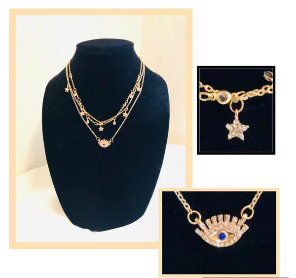 Bohemian Multi Layer Pendant Necklace Blue - Image 8