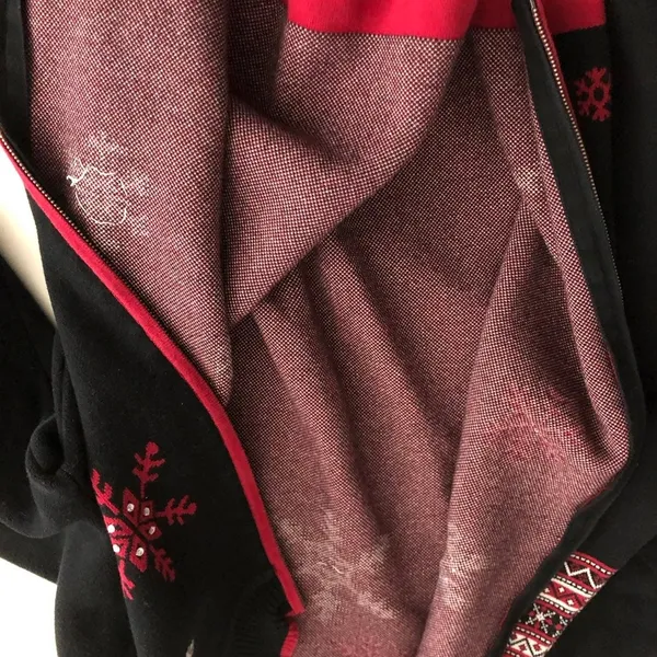 BRECKENRIDGE Christmas Holiday Snowflake Zip Sweater Heavy Cotton Knit Size XL - Image 6