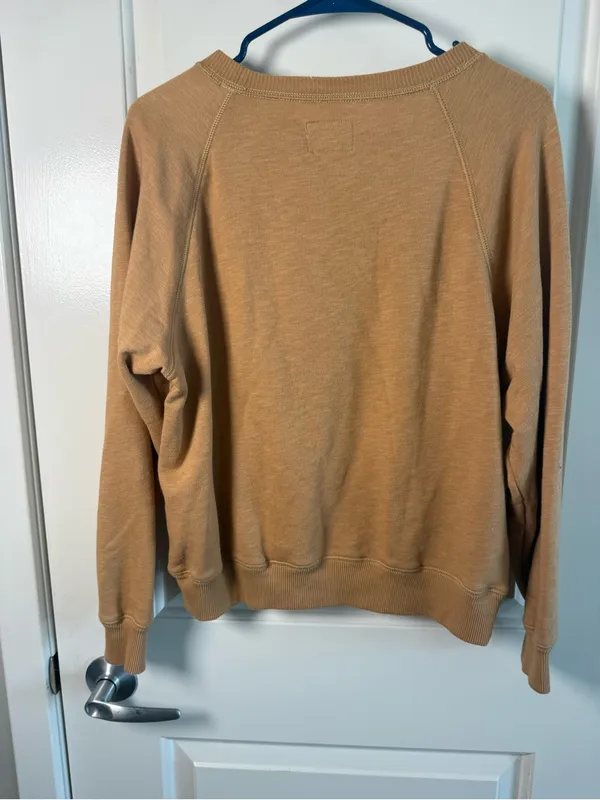 American Eagle Outfitters Tan Crewneck Sweatshirt with Script Accent - Image 6