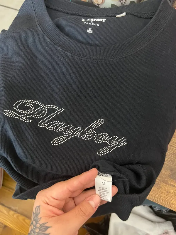 Playboy rhinestone baby tee - Image 2