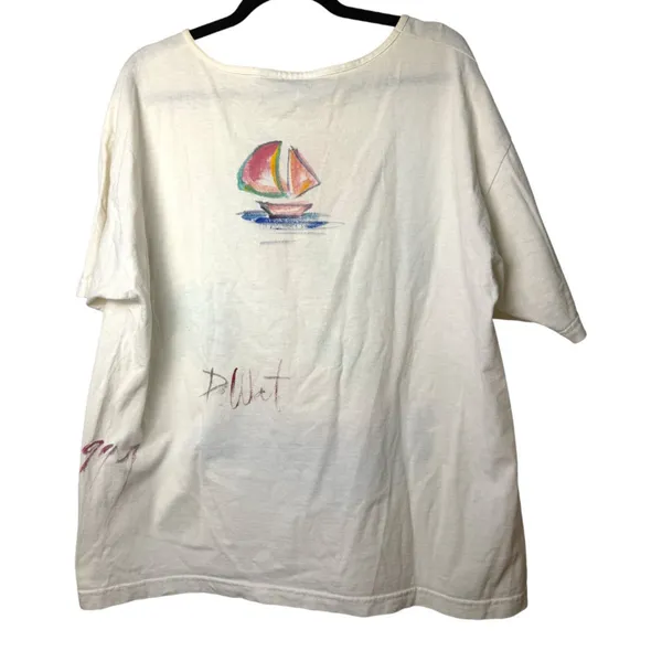 Diane Wat Vintage Hand Painted Santa Cruz Short Sleeve Shirt One Size- READ - Image 5