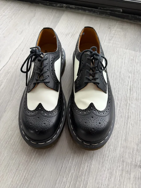 Dr. Martens black and white leather loafers - Image 2