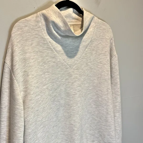 Varley Betsy Mock Neck Heather Gray Sweatshirt - size Small - Image 2