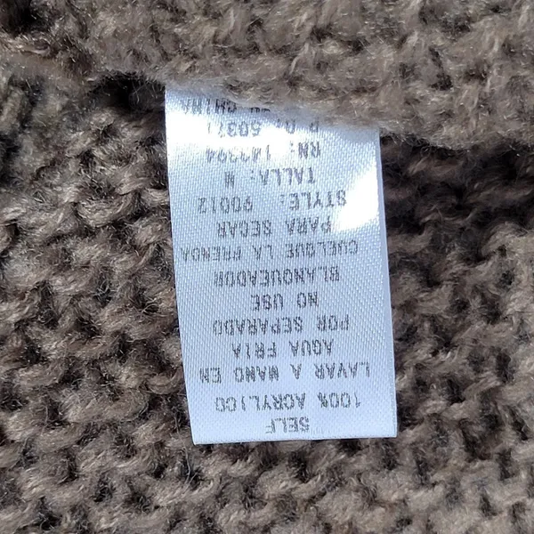 Cotton Bleu Mocha Cable Knit Cardigan Sweater Long Sleeve Open Front Pockets M‎ - Image 6