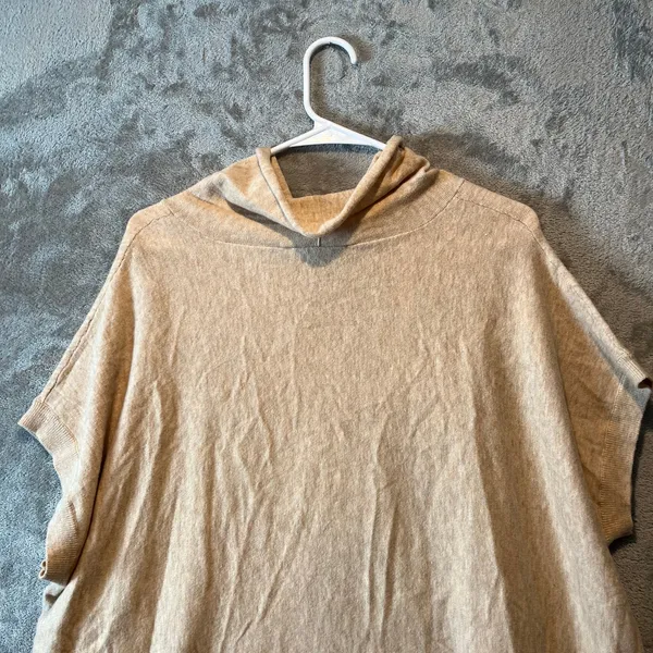 Loft Cowl Neck Poncho Cotton Blend Short Sleeve Sweater‎ Women’s Size Medium New - Image 2